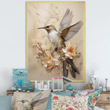 Fluttering Floral Hummingbird I - Animals Canvas Wall Art