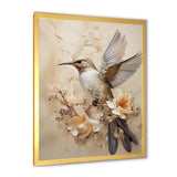 Fluttering Floral Hummingbird I - Animals Canvas Wall Art