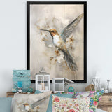 Fluttering Floral Hummingbird II - Animals Canvas Wall Art