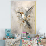 Fluttering Floral Hummingbird II - Animals Canvas Wall Art