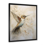 Fluttering Floral Hummingbird III - Animals Canvas Wall Art