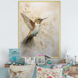 Fluttering Floral Hummingbird III - Animals Canvas Wall Art