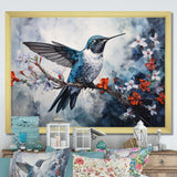 Hummingbird Floral Harmony - Hummingbird Large Canvas Wall Art
