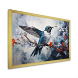 Hummingbird Floral Harmony - Hummingbird Large Canvas Wall Art