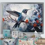 Hummingbird Floral Harmony - Hummingbird Large Canvas Wall Art