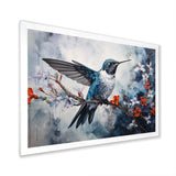 Hummingbird Floral Harmony - Hummingbird Large Canvas Wall Art