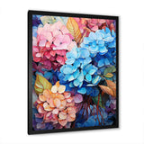 Blue And Orange Hydrangea Blooming II - Floral Canvas Wall Art