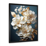 Baroque Hydrangea White And Gold I - Floral Canvas Wall Art