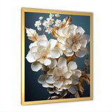 Baroque Hydrangea White And Gold I - Floral Canvas Wall Art