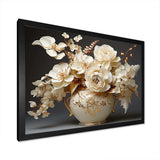 Baroque Hydrangea White And Gold VII - Floral Canvas Wall Art