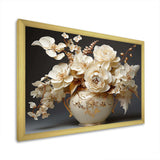 Baroque Hydrangea White And Gold VII - Floral Canvas Wall Art