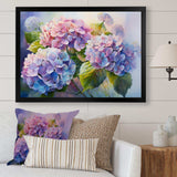 Pink And Purple Hydrangea Sunset - Floral Canvas Wall Art