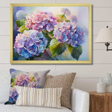 Pink And Purple Hydrangea Sunset - Floral Canvas Wall Art