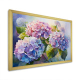 Pink And Purple Hydrangea Sunset - Floral Canvas Wall Art