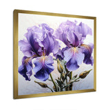 Purple Irises Realistic Splendor - Floral Canvas Wall Art