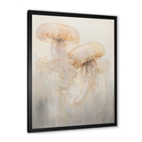 Minimalism White Jellyfish Dreams - Jellyfish Canvas Wall Art