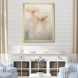 Minimalism White Jellyfish Dreams - Jellyfish Canvas Wall Art