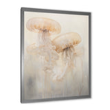 Minimalism White Jellyfish Dreams - Jellyfish Canvas Wall Art