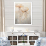 Minimalism White Jellyfish Dreams - Jellyfish Canvas Wall Art