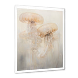 Minimalism White Jellyfish Dreams - Jellyfish Canvas Wall Art