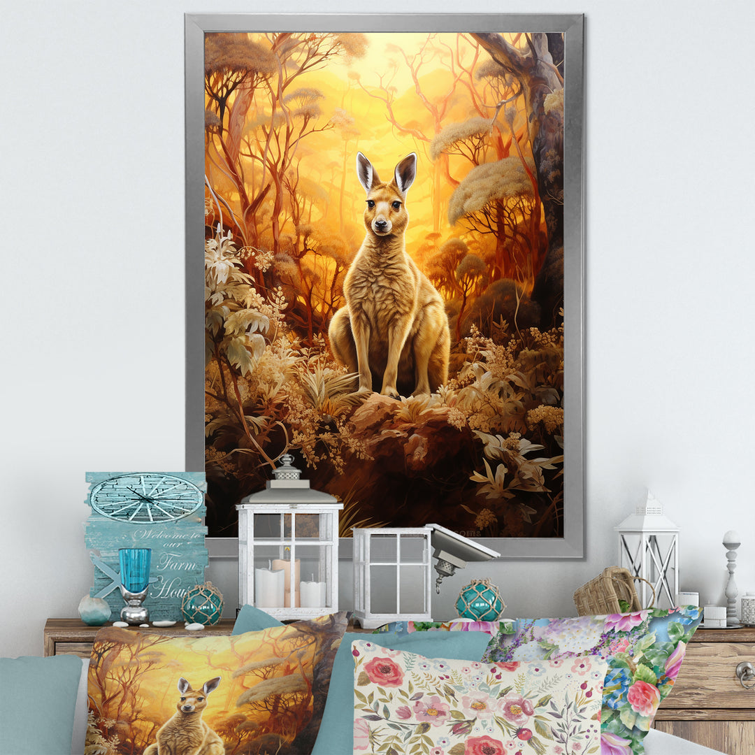 Kangaroo Portrait Ponder Bushland - Kangaroo Wall Art Prints