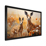 Kangaroo Golden Blooms Outback - Kangaroo Bedroom Wall Art