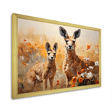 Kangaroo Golden Blooms Outback - Kangaroo Bedroom Wall Art