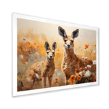 Kangaroo Golden Blooms Outback - Kangaroo Bedroom Wall Art
