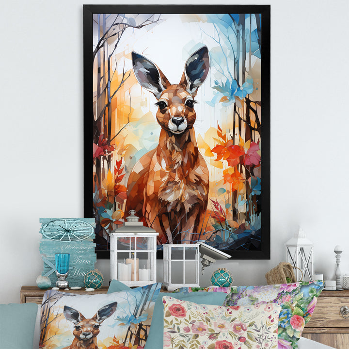 Colorful Kangaroo Popart Spirit - Kangaroo Canvas Wall Art