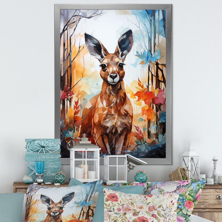 Colorful Kangaroo Popart Spirit - Kangaroo Canvas Wall Art