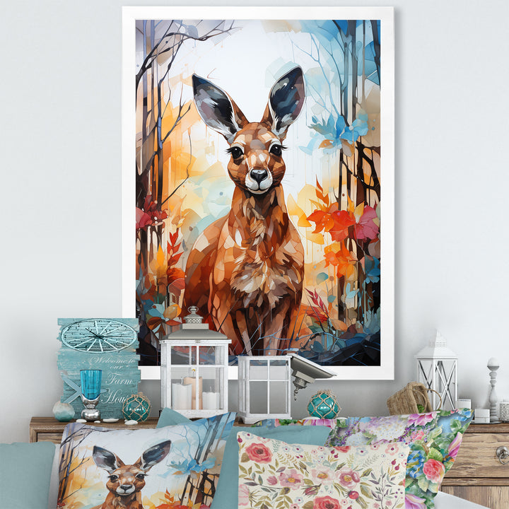 Colorful Kangaroo Popart Spirit - Kangaroo Canvas Wall Art