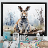Minimalism Kangaroo Portrait - Kangaroo Canvas Wall Art