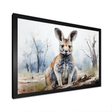 Minimalism Kangaroo Portrait - Kangaroo Canvas Wall Art