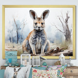 Minimalism Kangaroo Portrait - Kangaroo Canvas Wall Art