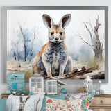 Minimalism Kangaroo Portrait - Kangaroo Canvas Wall Art