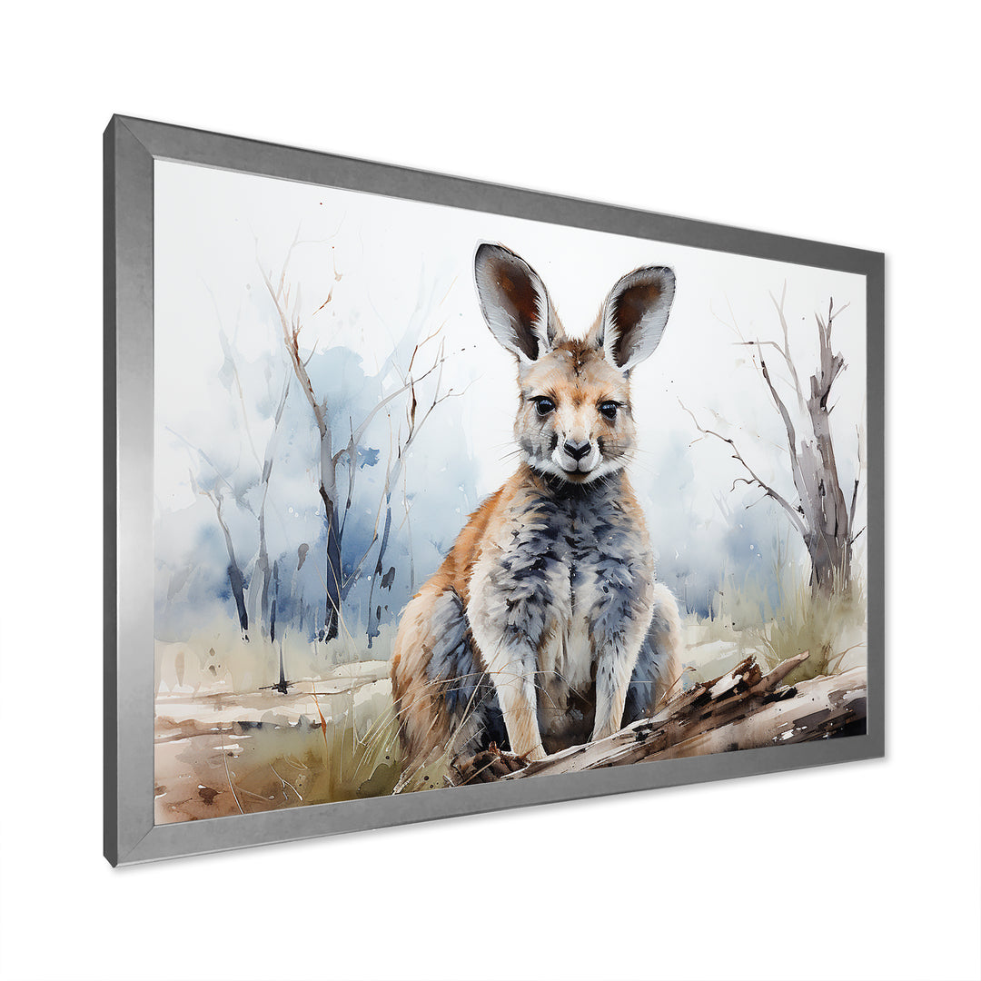 Minimalism Kangaroo Portrait - Kangaroo Canvas Wall Art