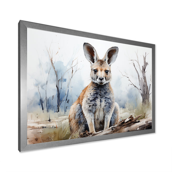 Minimalism Kangaroo Portrait - Kangaroo Canvas Wall Art