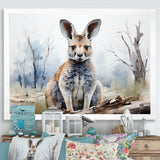 Minimalism Kangaroo Portrait - Kangaroo Canvas Wall Art