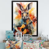 Colorful Kangaroo Playing Guitar - Kangaroo Wall Art Prints