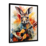Colorful Kangaroo Playing Guitar - Kangaroo Wall Art Prints