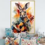 Colorful Kangaroo Playing Guitar - Kangaroo Wall Art Prints