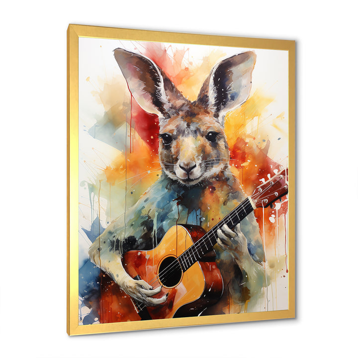 Colorful Kangaroo Playing Guitar - Kangaroo Wall Art Prints