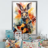 Colorful Kangaroo Playing Guitar - Kangaroo Wall Art Prints