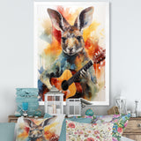 Colorful Kangaroo Playing Guitar - Kangaroo Wall Art Prints
