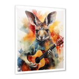 Colorful Kangaroo Playing Guitar - Kangaroo Wall Art Prints