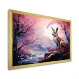Moonlight Kangaroo Landscape - Pink Kangaroo Wall Art