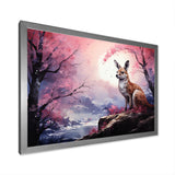 Moonlight Kangaroo Landscape - Pink Kangaroo Wall Art