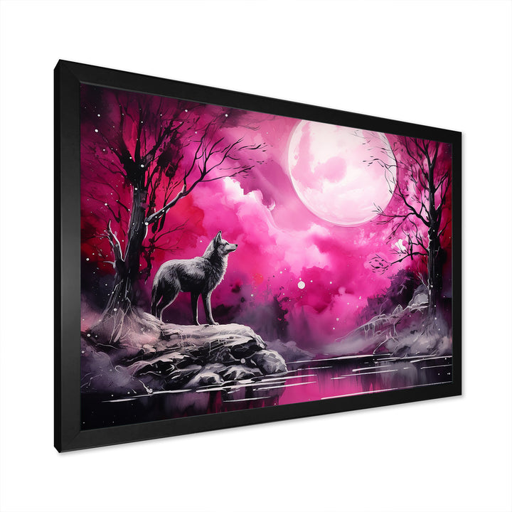 Moonlight Wolf Marvel - Pink Wolf Wall Art