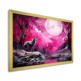 Moonlight Wolf Marvel - Pink Wolf Wall Art