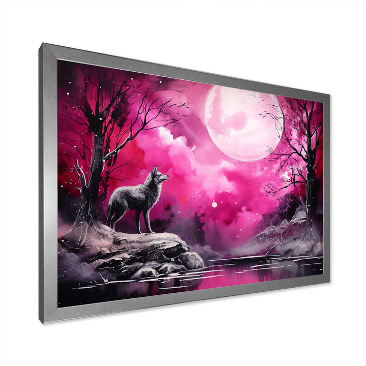 Moonlight Wolf Marvel - Pink Wolf Wall Art